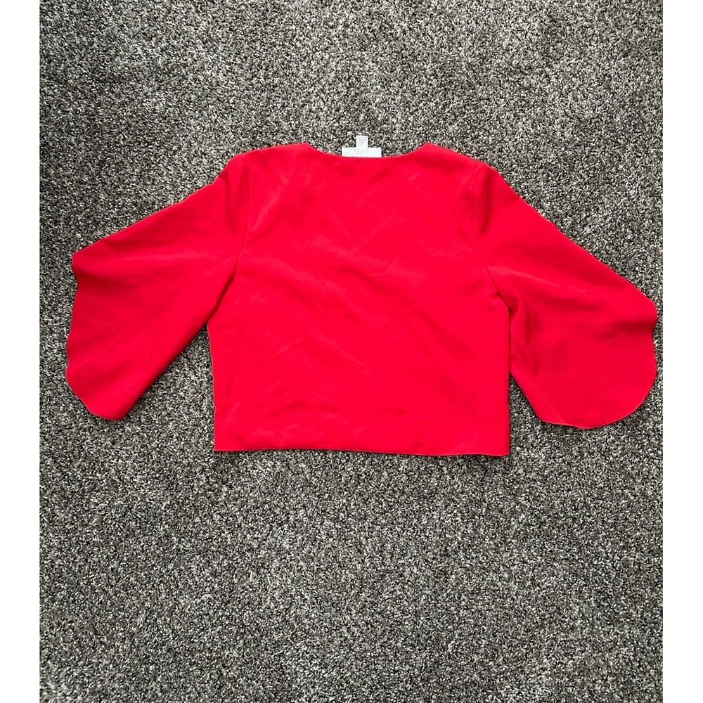 Mare Mare x Anthropologie Red Veronica Cape Blouse Top Size Small V-Neck - Picture 10 of 10